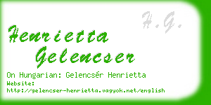 henrietta gelencser business card